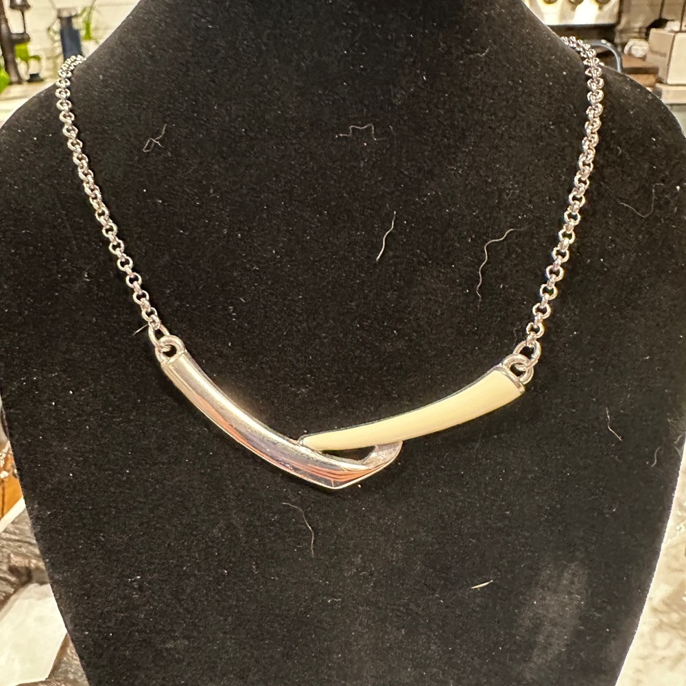 Lia Sophia Silver and White Necklace
